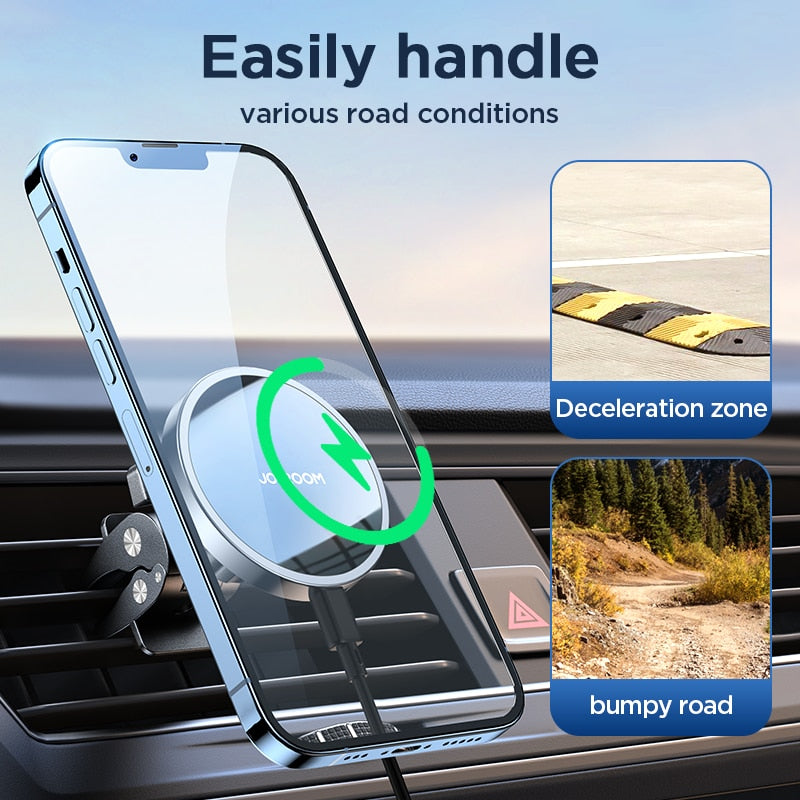 15W Magnetic Car Phone Holder Wireless Charger - Boostifyzone